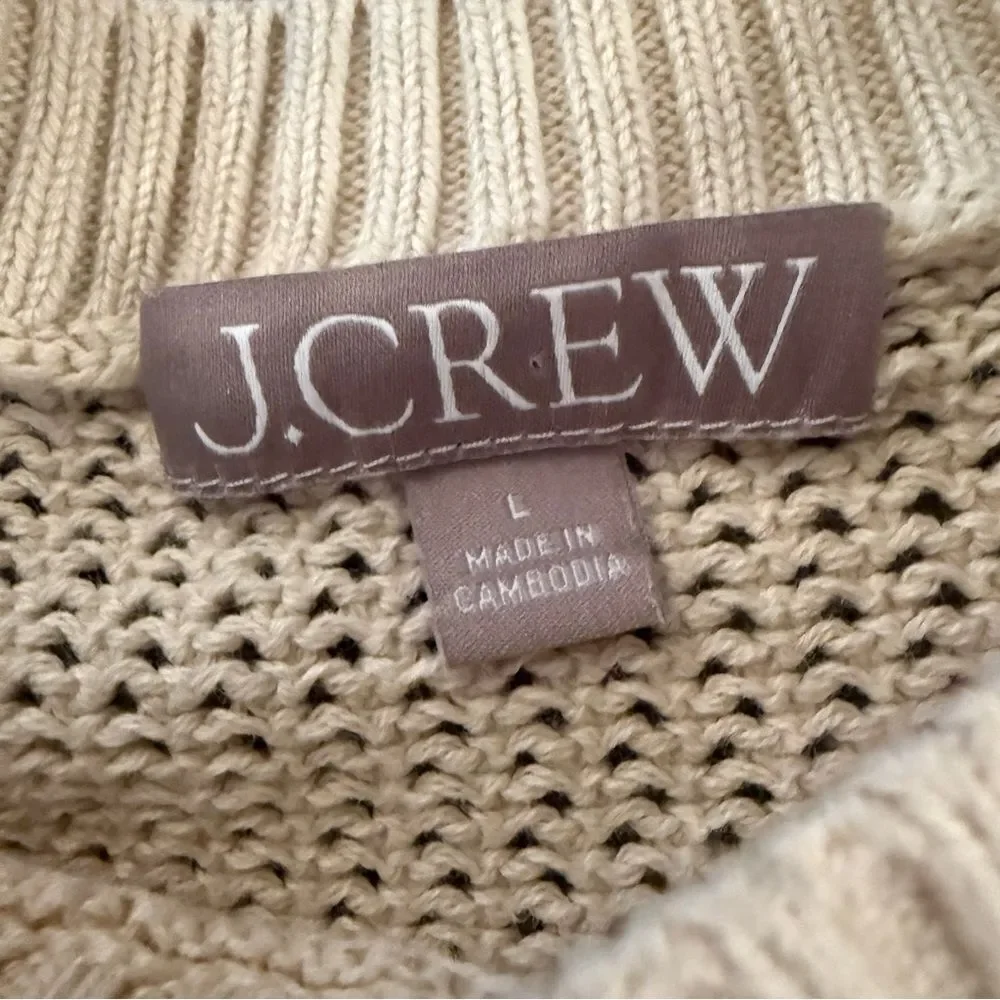 J. Crew Crochet crewneck beach sweater
